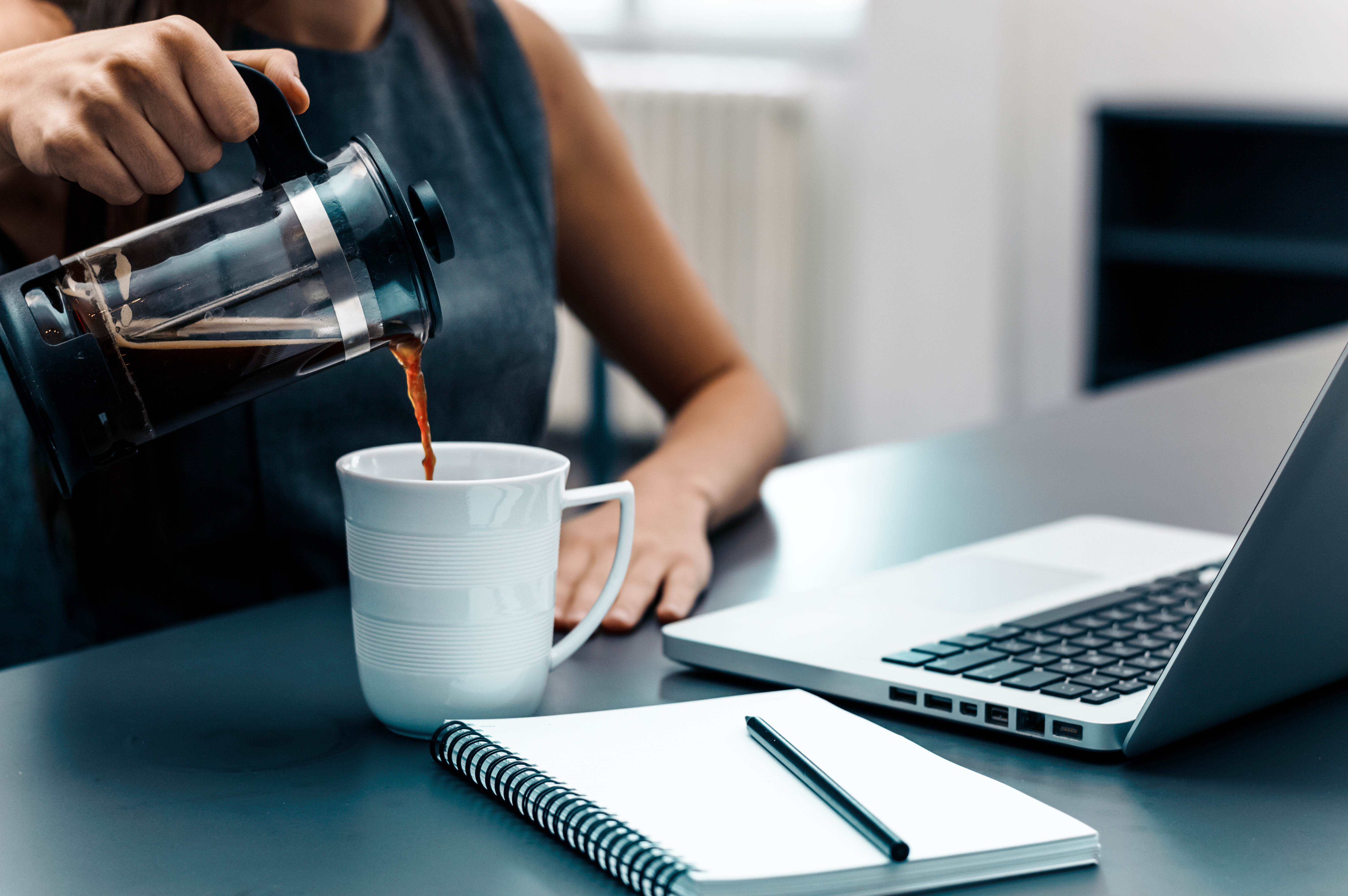 pouring a cup of coffee